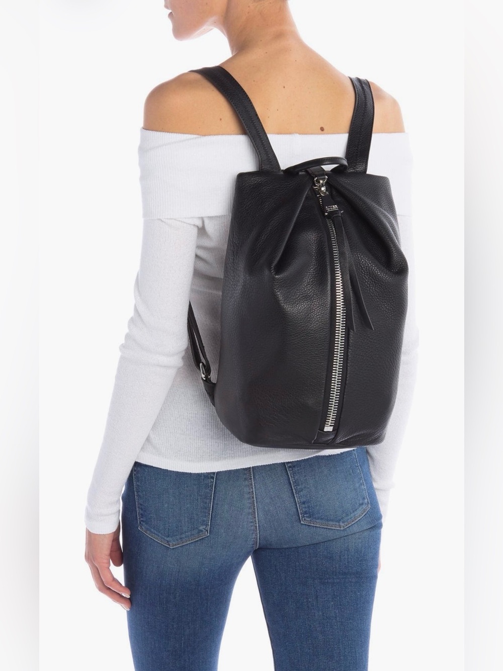 Aimee Kestenberg Tamitha Black Pebbled Leather Backpack